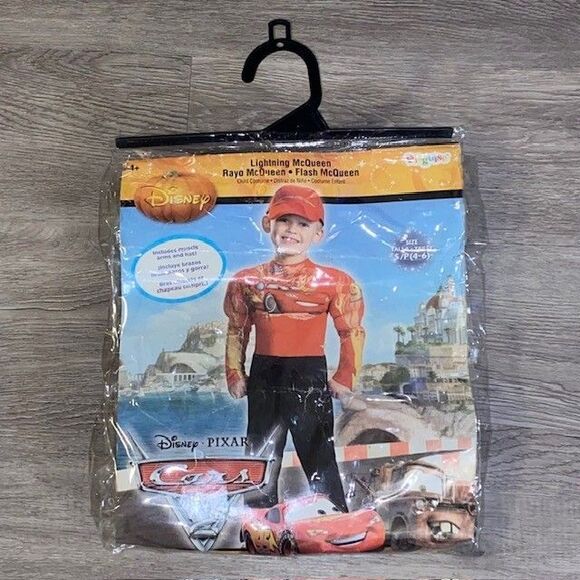 Cars 2 Lightning McQueen Flash Muscle Costume S (4-6) Incl. Muscle Arms & Hat - Picture 1 of 6